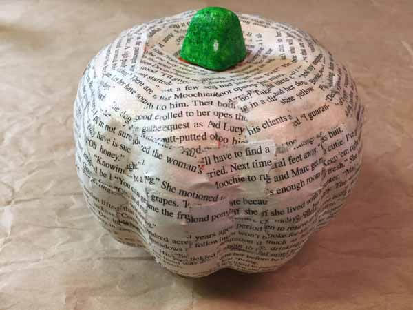 Decoupage Book Pumpkin - Covered