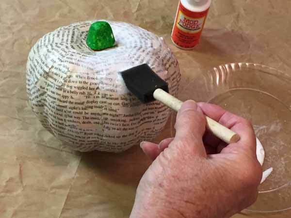 Decoupage Book Pumpkin - Final Coat