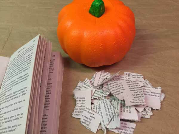 Decoupage Book Pumpkin - Tear Pages