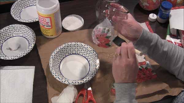 Decoupage Tea Light Holder Tutorial Apply Mod Podge Over Napkin