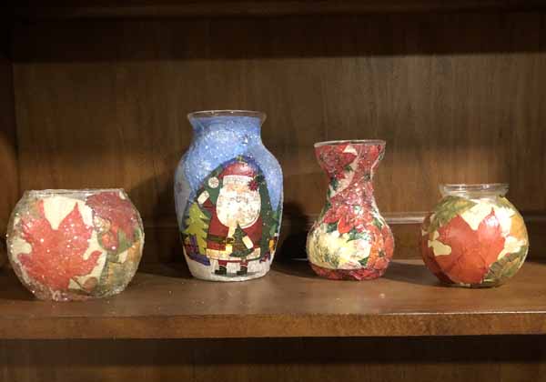 Christmas Decoupage Tea Light Holder Tutorial - finished 