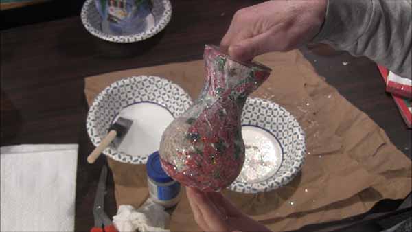 Decoupage Tea Light Holder Tutorial Glitter Added