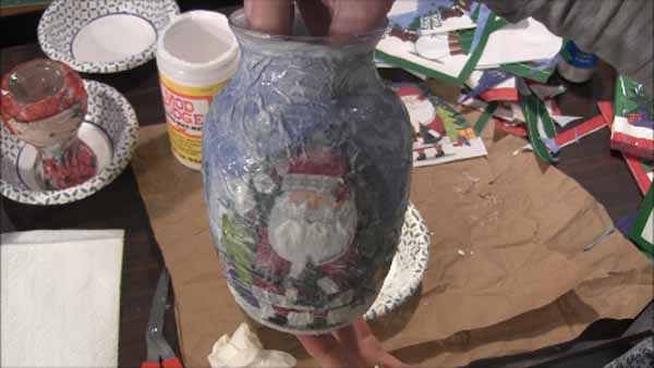 Decoupage Tea Light Holder Tutorial Larger Item Mod Podge Completed