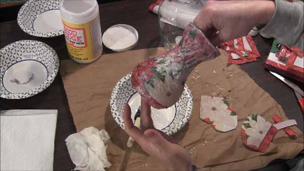 Decoupage Tea Light Holder Tutorial Mod Podge Napkin Completed