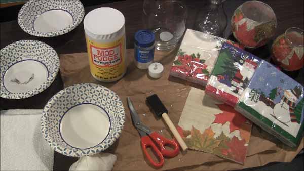 Decoupage Tea Light Holder Tutorial Supplies