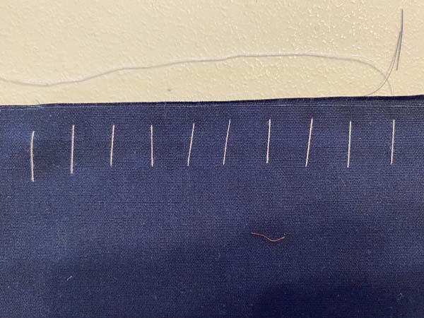 Diagonal Basting Stitch Finished Back