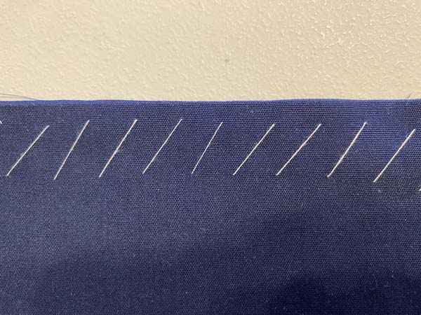 Diagonal Basting Stitch Finished