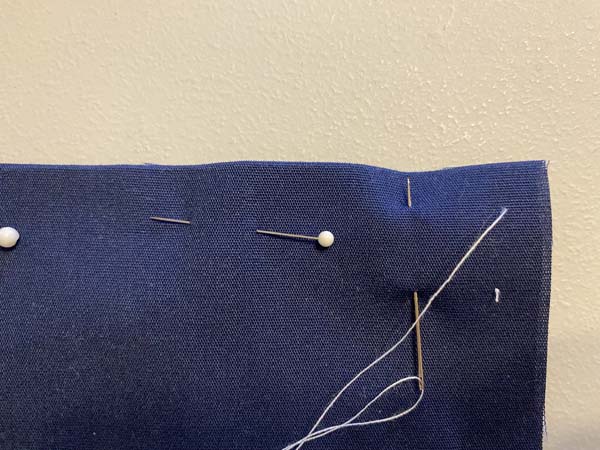 Diagonal Basting Stitch First Stitch