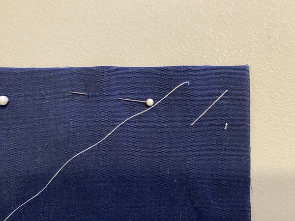 Diagonal Basting Stitch One Stitch Finished