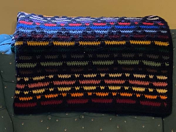 Crochet Afghan Pattern Diamond Overlay Scrapghan Folded