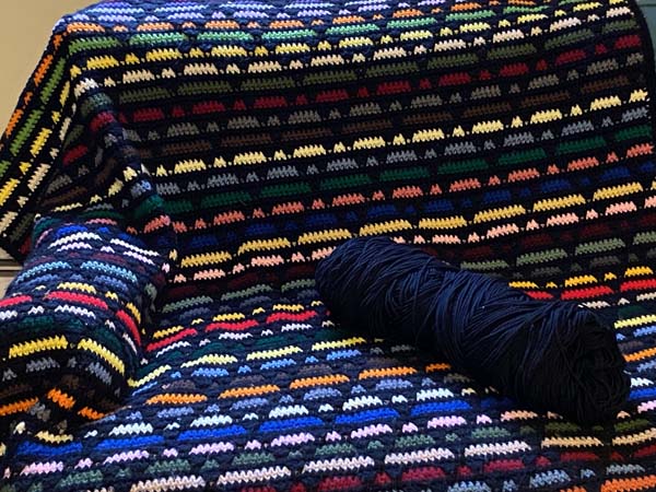 Diamond Overlay Scrapghan With Black Yarn