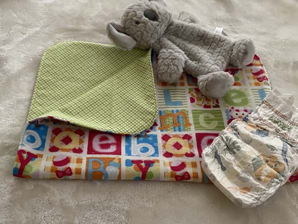 Diaper Changing Pad Finished with Bear and Diaper