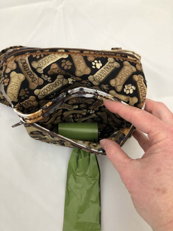 Dog Walking Bags Closeup Inside Bottom Pocket
