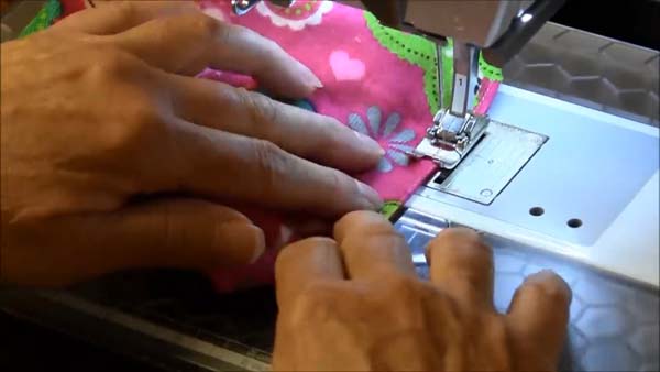 Doll Backpack 31 Topstitch along top edge