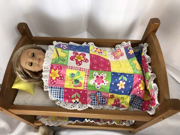 Doll Bed Quilt Doll on Bed Under Quilt