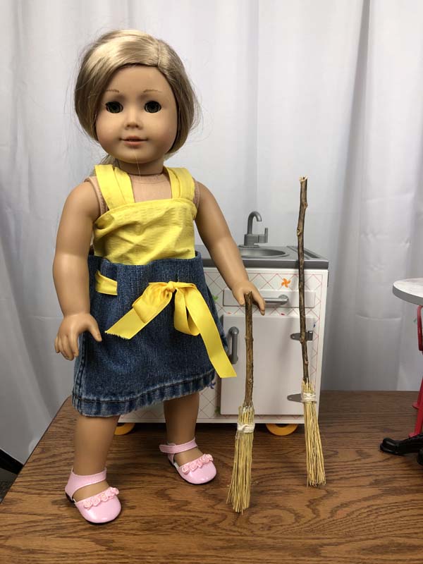 Doll Broom Two Brooms with Doll