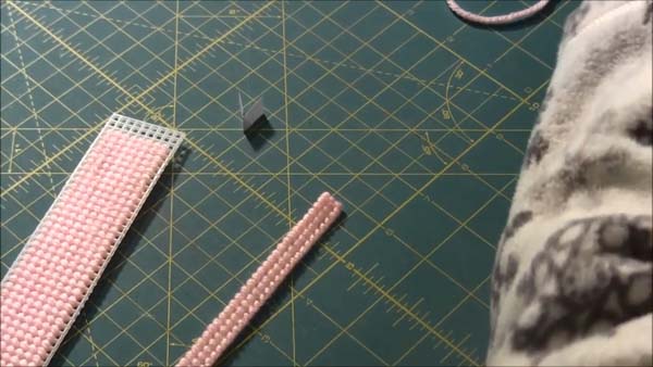 Doll Easter Basket Plastic Canvas 10 Handle and Side Completed