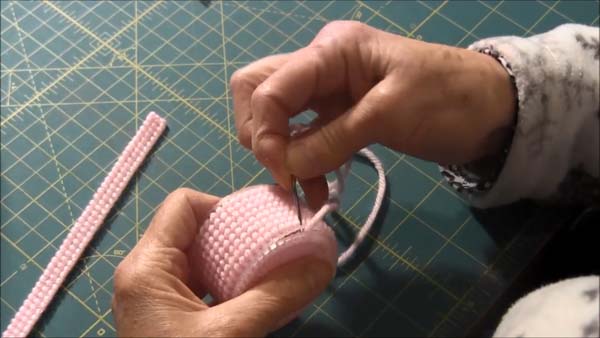 Doll Easter Basket Plastic Canvas 13 Stitch on Bottom