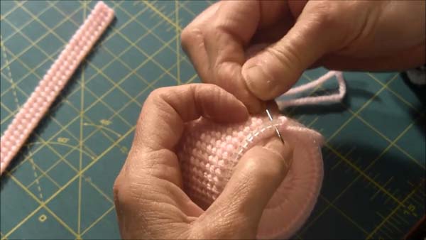 Doll Easter Basket Plastic Canvas 14 Stitching through bottom