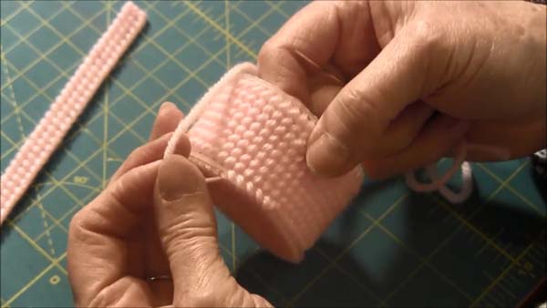 Doll Easter Basket Plastic Canvas 15 Showing bottom stitches