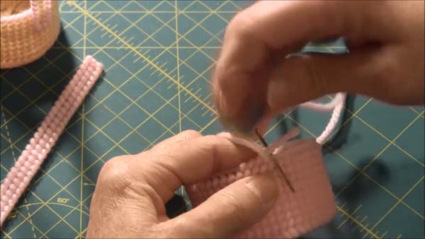 Doll Easter Basket Plastic Canvas 16 Finish Top Edge