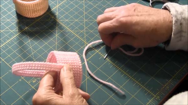 Doll Easter Basket Plastic Canvas 21 Stitch Other Side of Handle