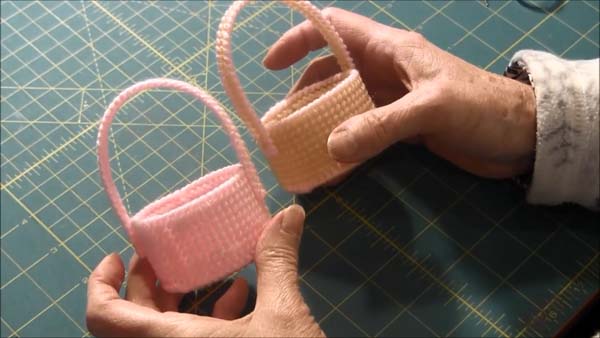 Doll Easter Basket Plastic Canvas finished