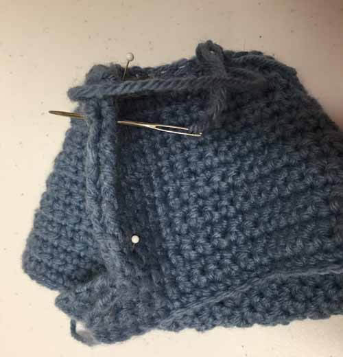 Doll Crocheted Shoulder Wrap - Whip Stitch