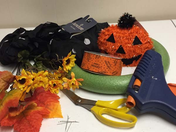 Fall Wreath Dollar Store - Supplies