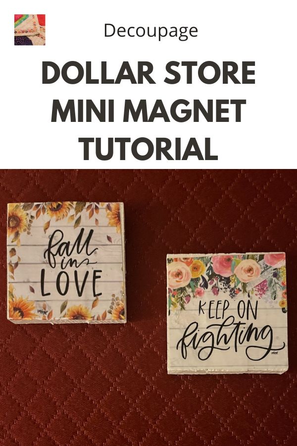 Dollar Store Mini Magnet Tutorial - pin