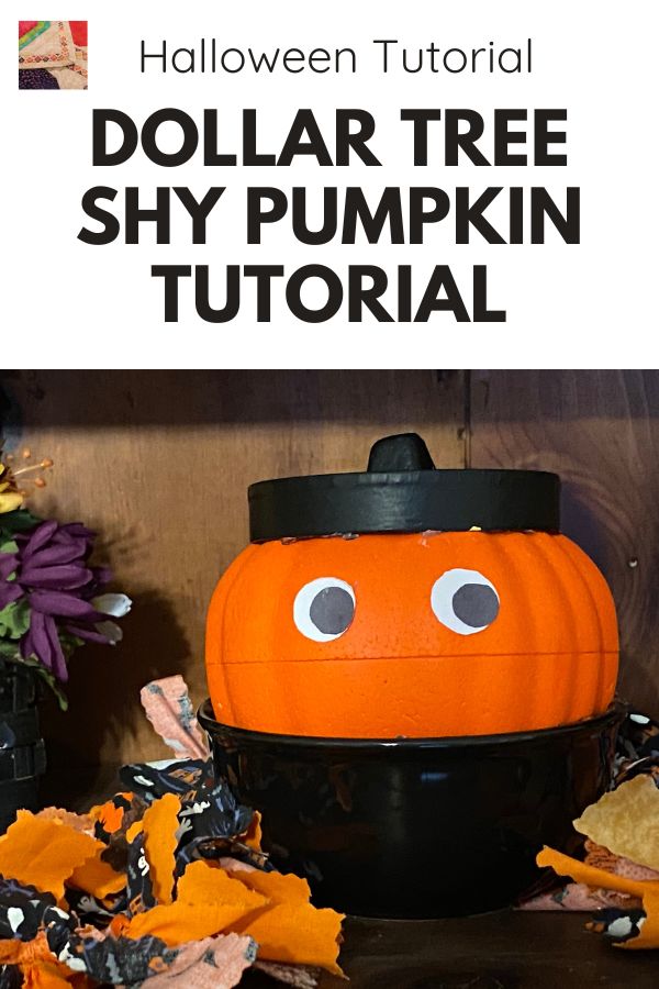 Dollar Tree Shy Halloween Pumpkin Craft Tutorial - pin