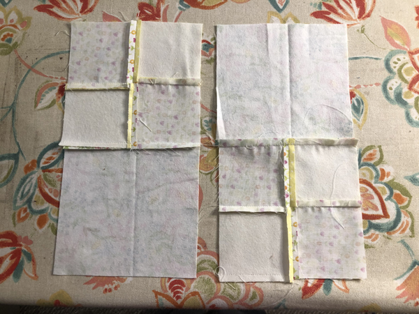 Double Four Patch Block Middle Seams Sewn Back