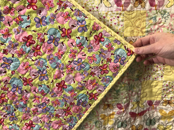 Double Four Patch Quilt Butterflies Back