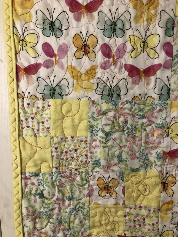 Double Four Patch Quilt Butterflies Binding