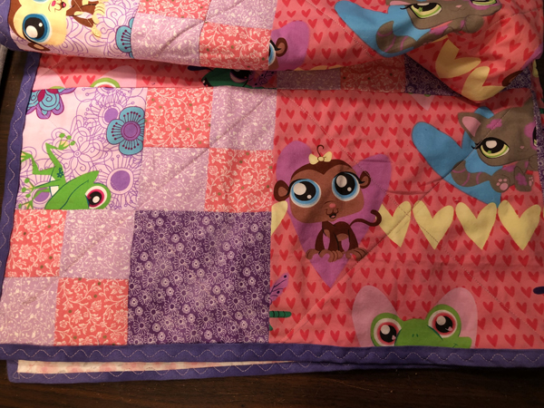 Double Four Patch Quilt Littlest Pet Shop Close Up