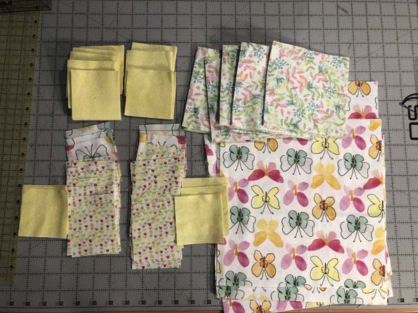 Double Four Patch Quilt Pieces Cut