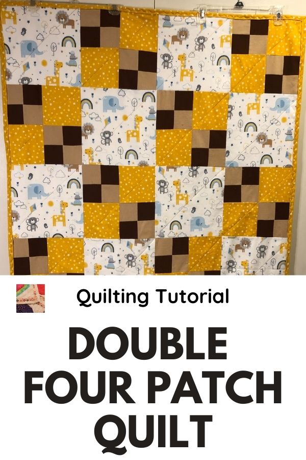 Double Four Patch Quilt with Feature Fabric - pin