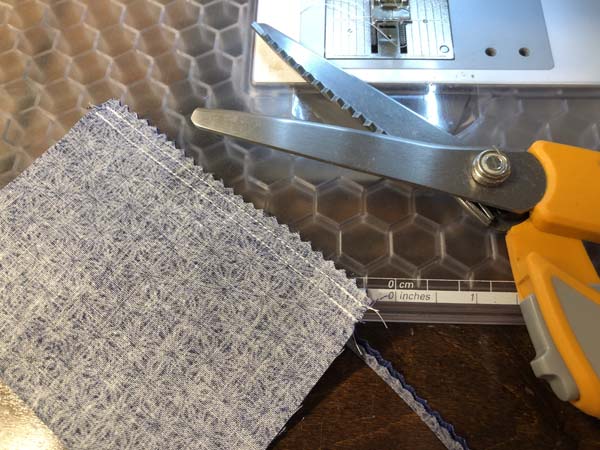 Double Stitch Seam 5 Showing Pinked Edge and Shears