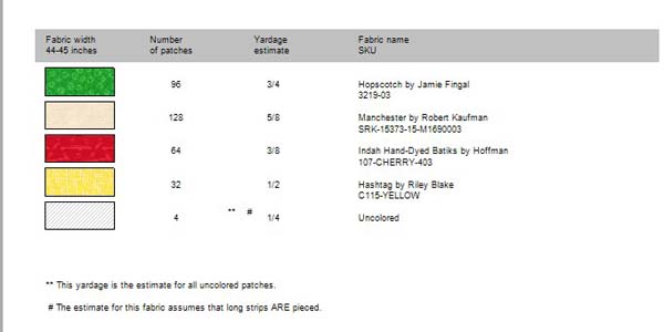 EQ8 Accuquilt Yardage Screen Sample