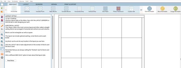 EQ8 New Quilt Screen