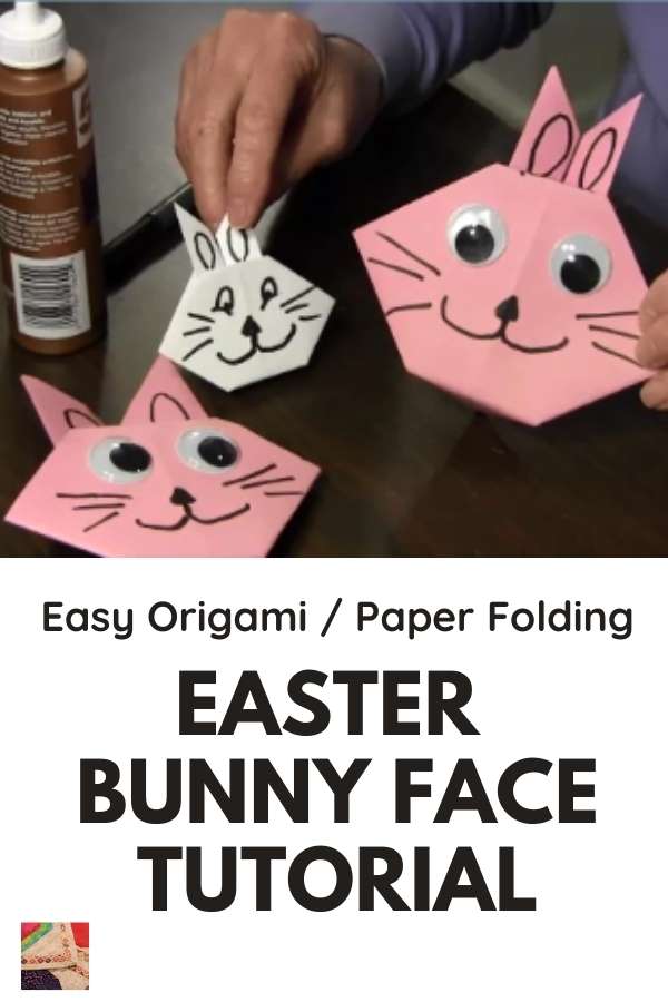 Easter Bunny Face Origami Paper Folding Tutorial - pin