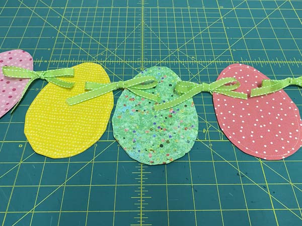 Easter Egg Garland 15 Ribbons Tied in Bows