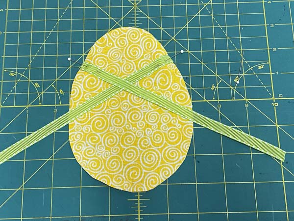 Easter Egg Garland 7 Ribbons Placed on Fabric