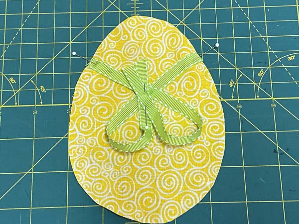 Easter Egg Garland 8 Ribbon Ends Pinned out of the way