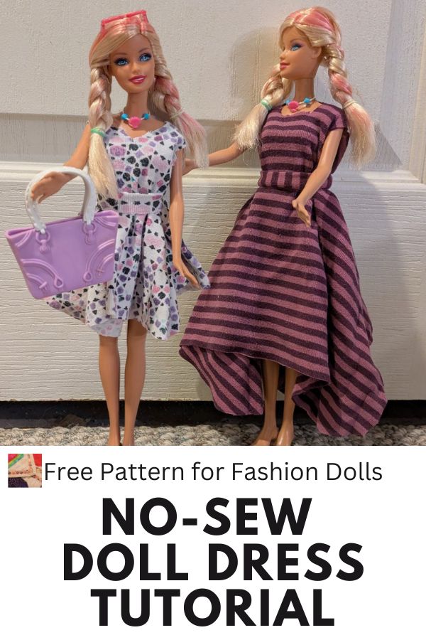 Easy DIY Doll Dress for Fashion Doll - pin