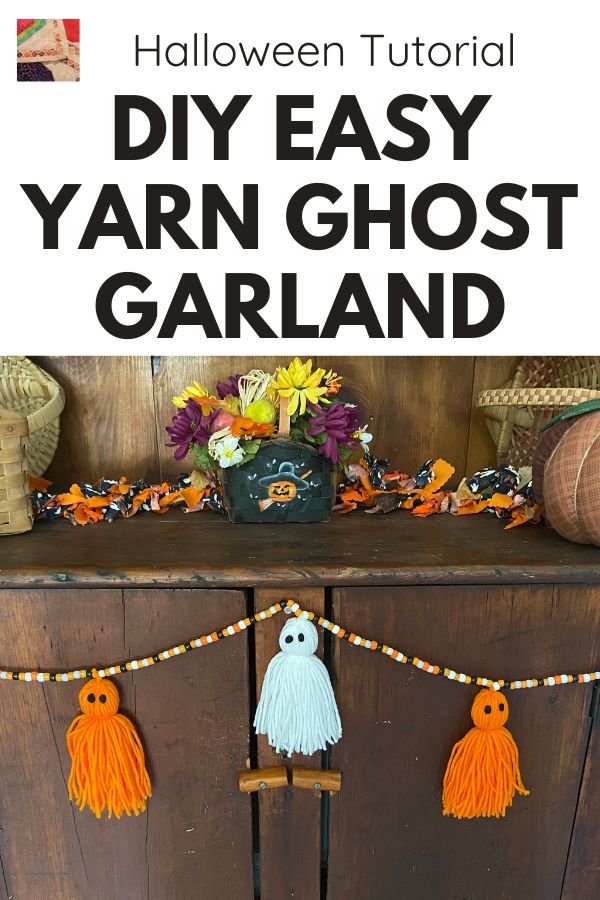 Easy Yarn Ghost Garland Tutorial - pin