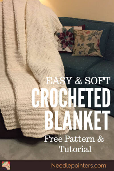 Easy and Soft Crocheted Blanket Tutorial - Pin