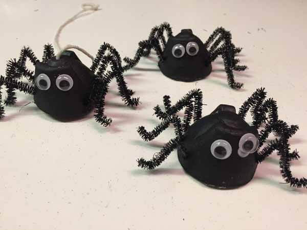 Egg Carton Spiders - finished