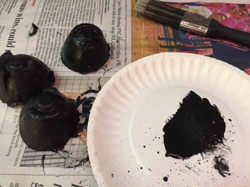 Egg Carton Spiders - Paint egg cups