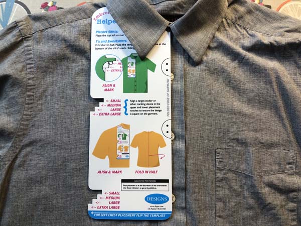 Embroiderers Helper Button Down place helper